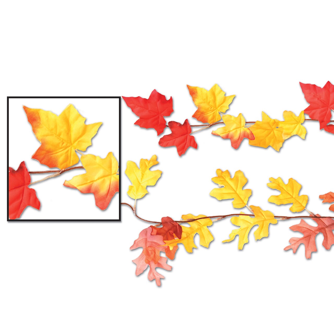 Beistle Club Pack of 12 Bright Red and Sunny Yellow Artificial Autumn Leaf Garland 6’